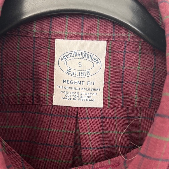 Brooks Brothers Burgundy Plaid Button Down Shirt - Picture 2 of 8